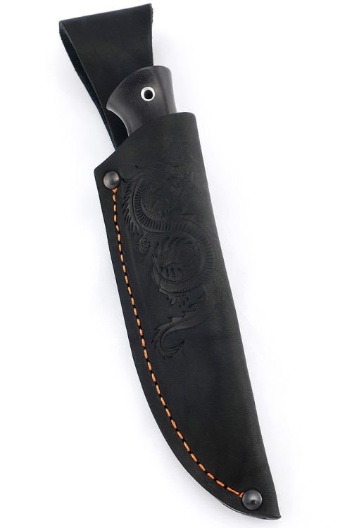 Нож Малыш сталь D2 рукоять вставка акрил фиолетовый, черный граб 