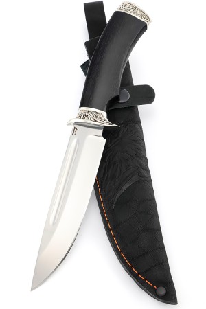 Нож Корсар сталь кованая Х12МФ рукоять мельхиор, черный граб