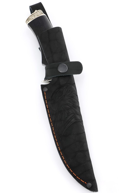 Нож Корсар сталь кованая Х12МФ рукоять мельхиор, черный граб 