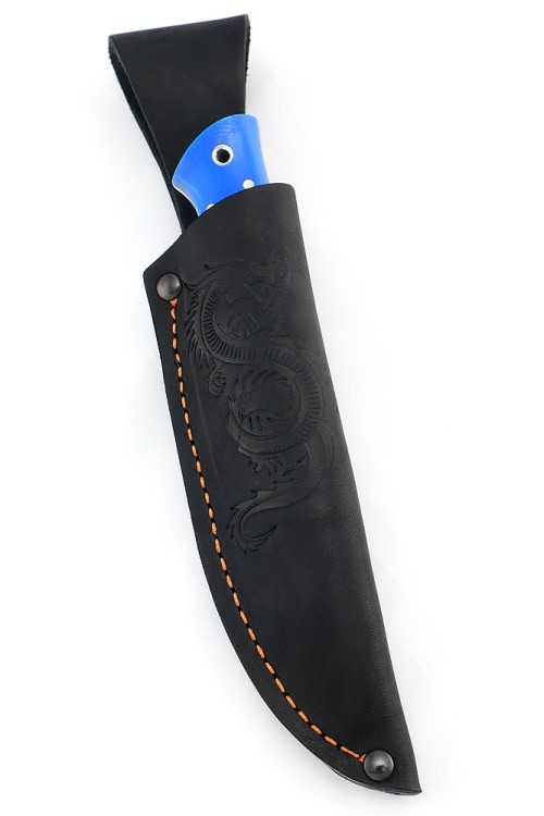 Нож Малыш сталь кованая Х12МФ цельнометаллический рукоять G10 синяя 