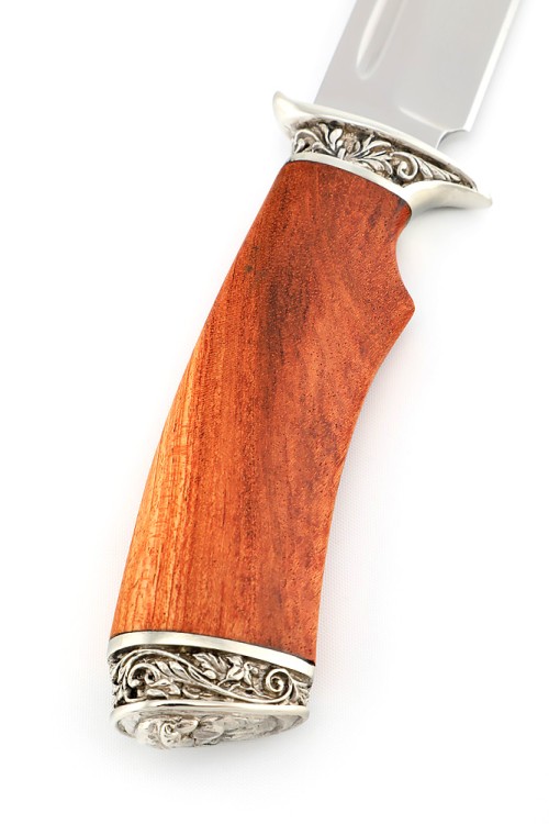 Нож Корсар сталь кованая Х12МФ рукоять мельхиор, бубинга 