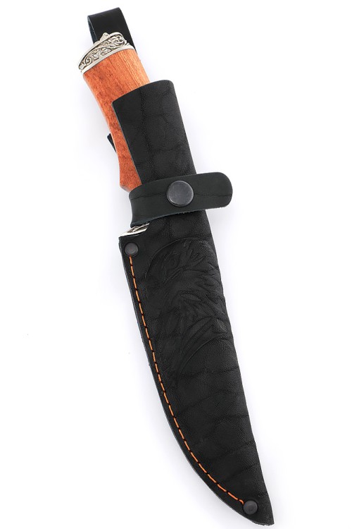 Нож Корсар сталь кованая Х12МФ рукоять мельхиор, бубинга 